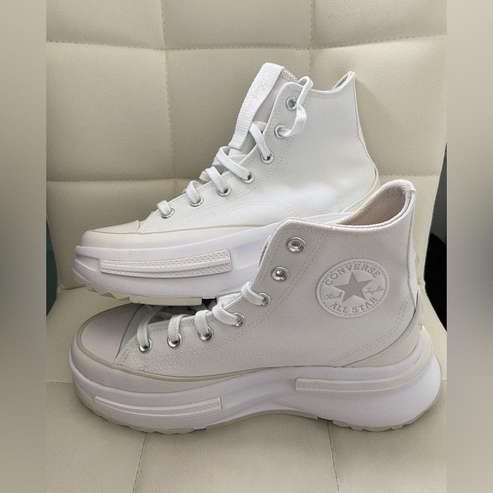 Converse White High-Top Platform Sneakers Run Star Legacy CX
